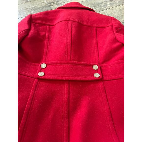 J.Crew Women's Red Wool Blend Long Sleeves Button Front Jacket Coat Size 12 - Picture 12 of 12